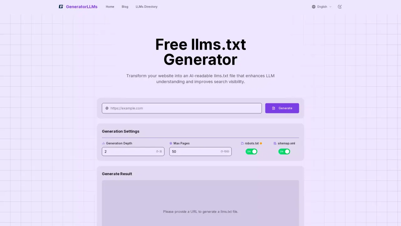 Generatorllmstxt screenshot