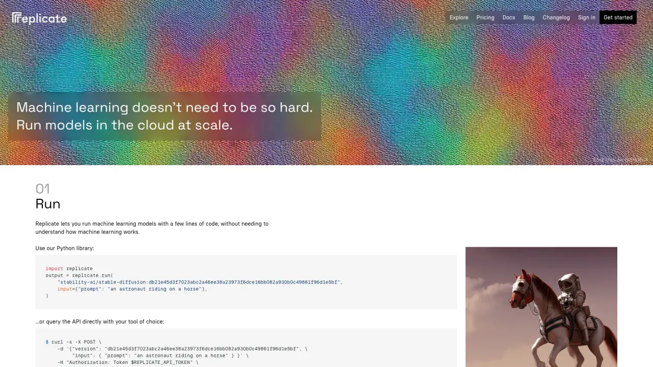 Replicate screenshot