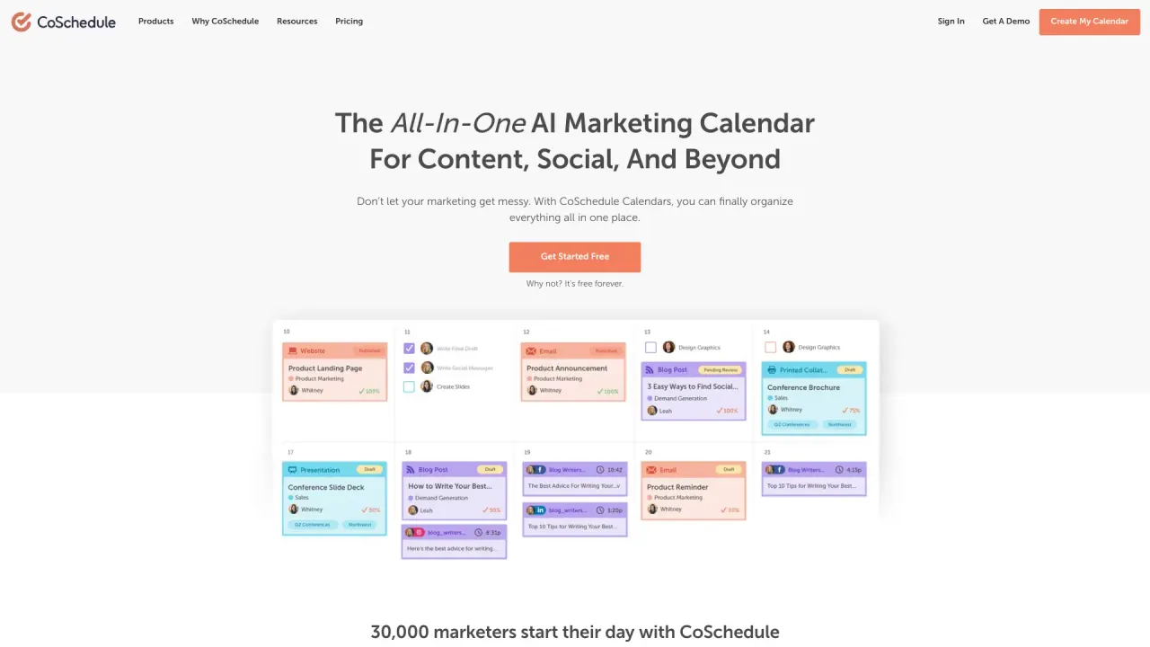 CoSchedule screenshot