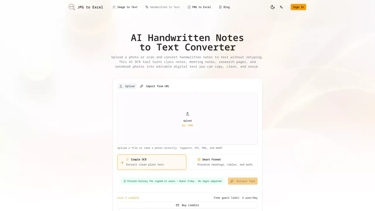 HandwrittenNotesToText screenshot