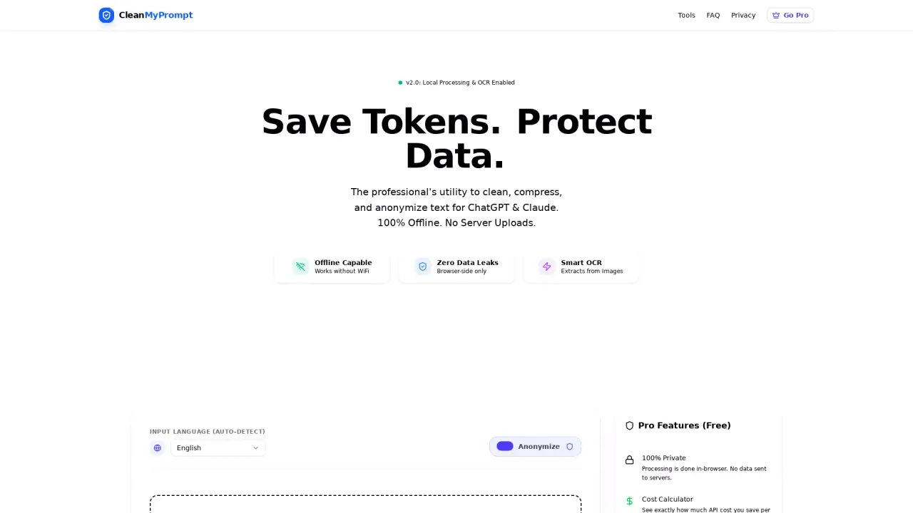 CleanMyPrompt screenshot