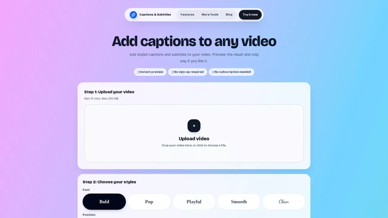 AICaptions screenshot