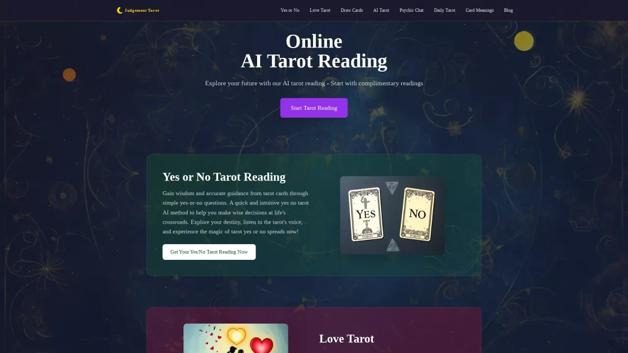 JudgementTarot screenshot