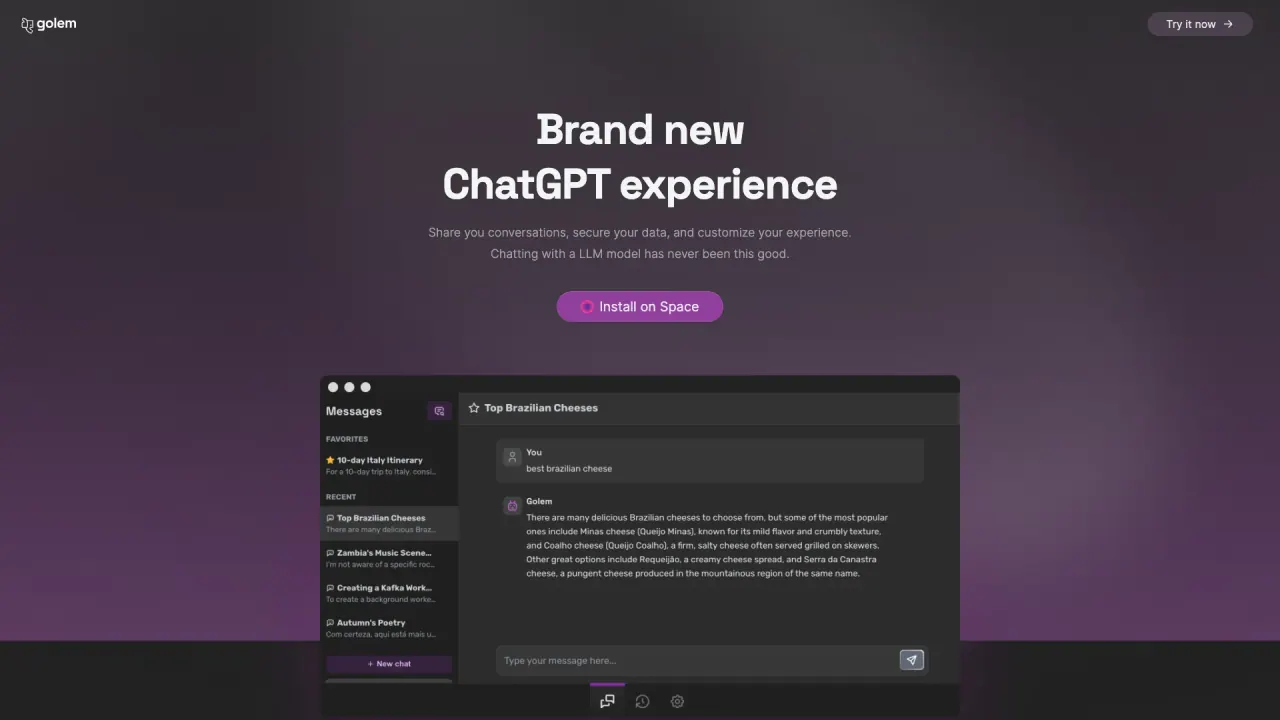 GolemChat screenshot