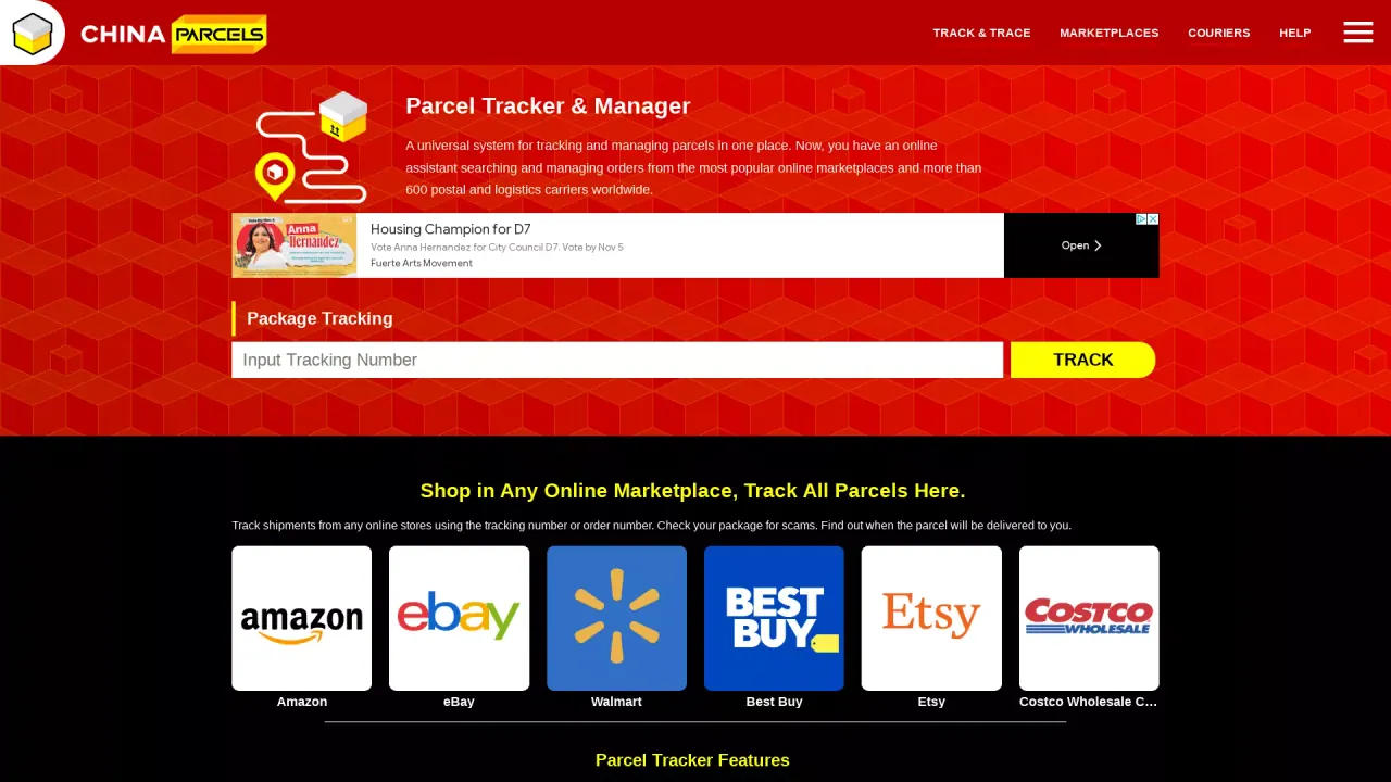 China Parcels screenshot