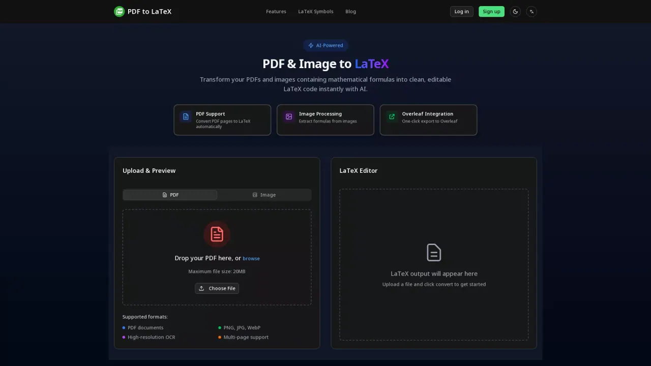 PdfToLaTeX screenshot