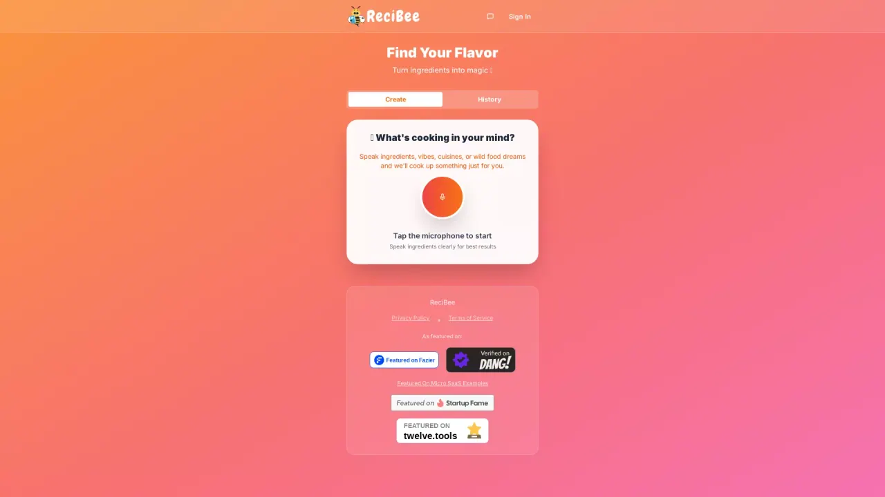 ReciBee screenshot
