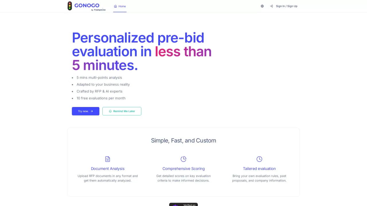 Go/NoGo screenshot