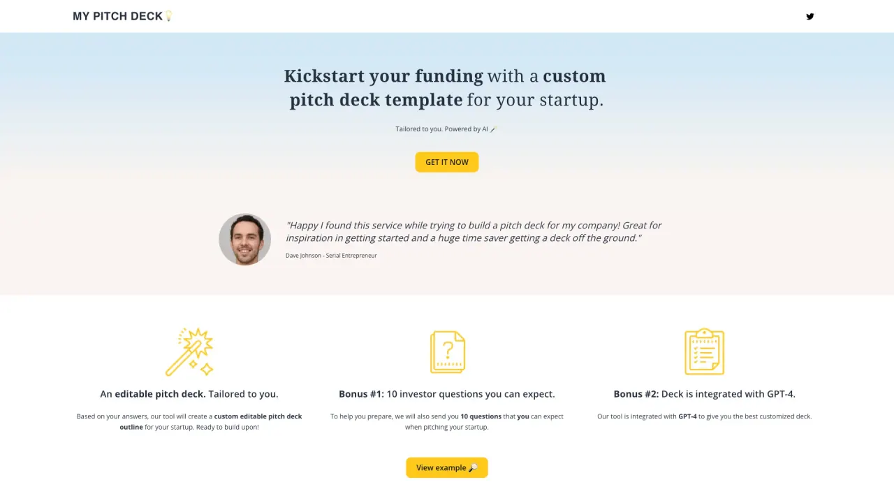 My Pitch Deck screenshot