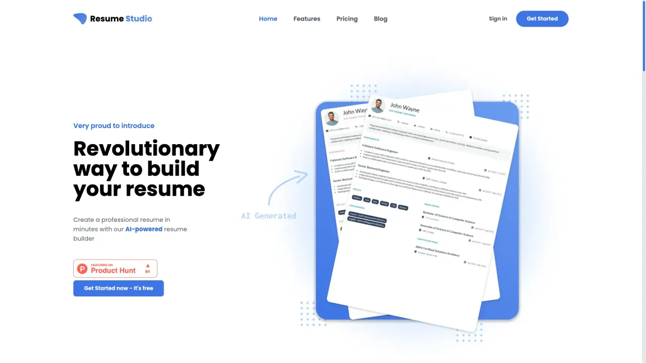ResumeStudio screenshot