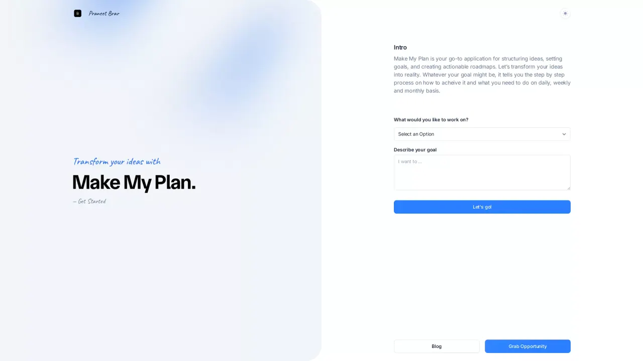 Make My Plan screenshot