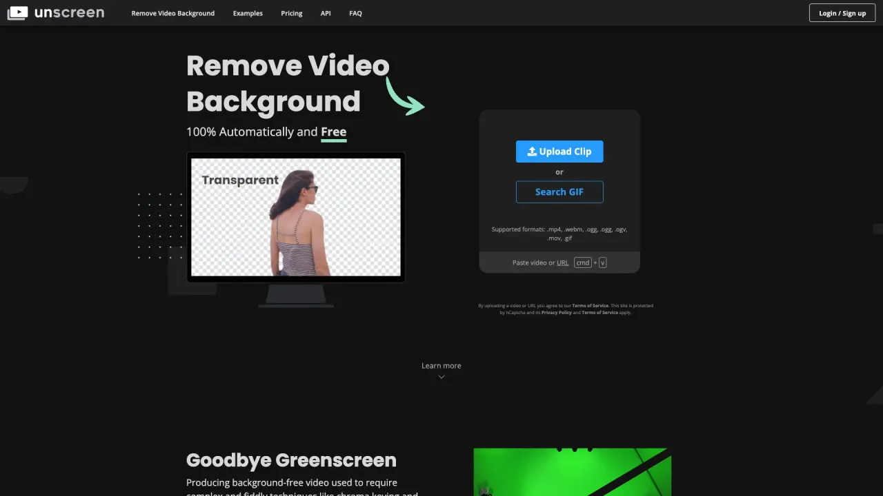 Unscreen screenshot