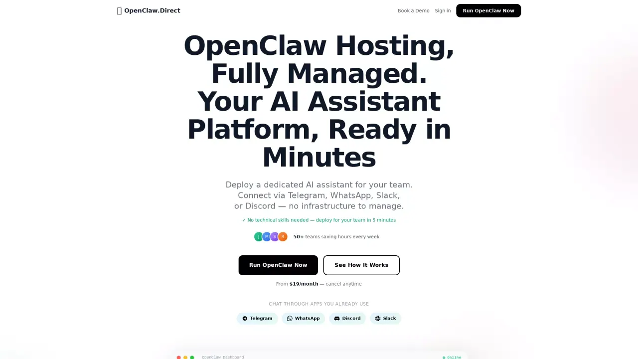 OpenClawDirectHosting screenshot