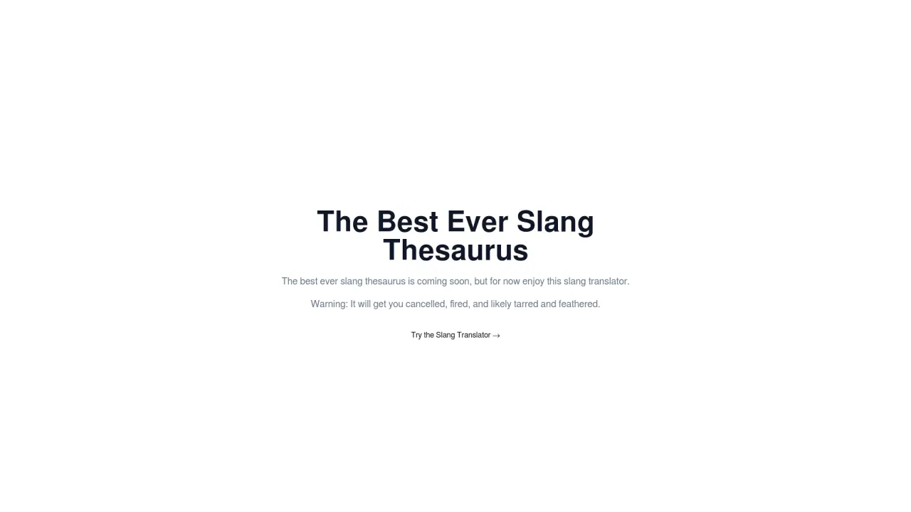 Slangthesaurus screenshot