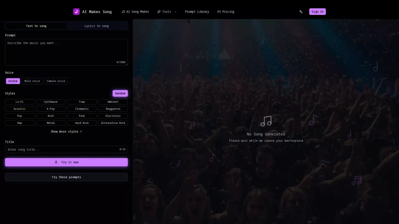 AIMakesSong screenshot