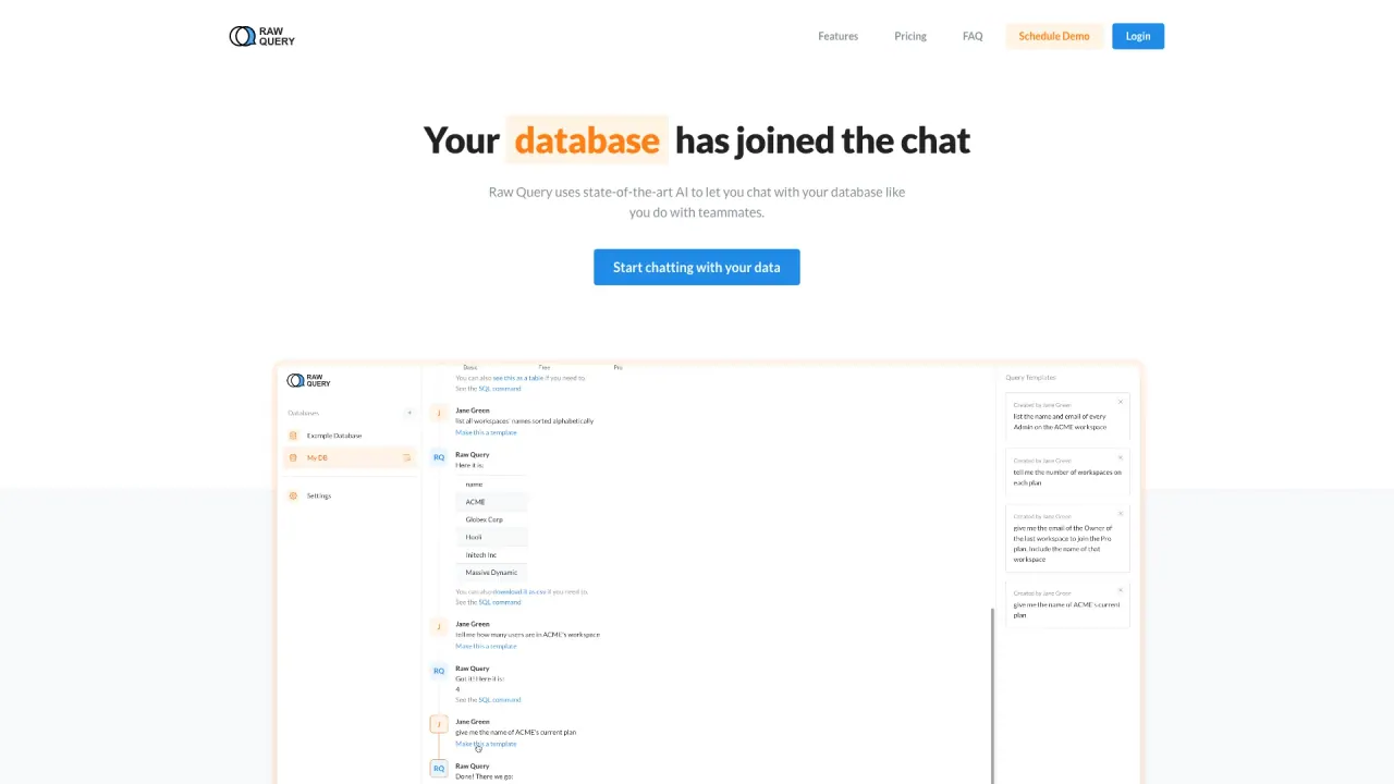 RawQuery screenshot