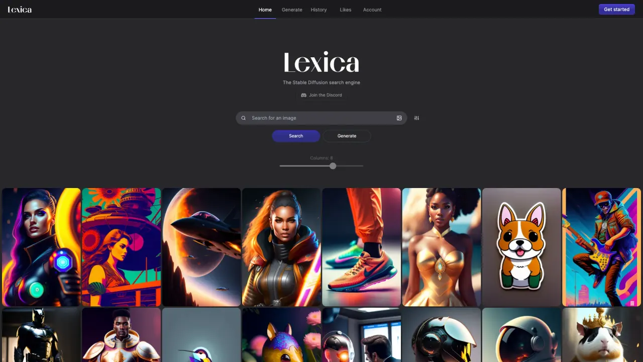 Lexica screenshot