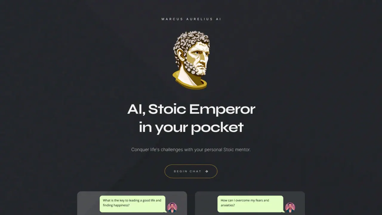 Marcus Aurelius AI screenshot