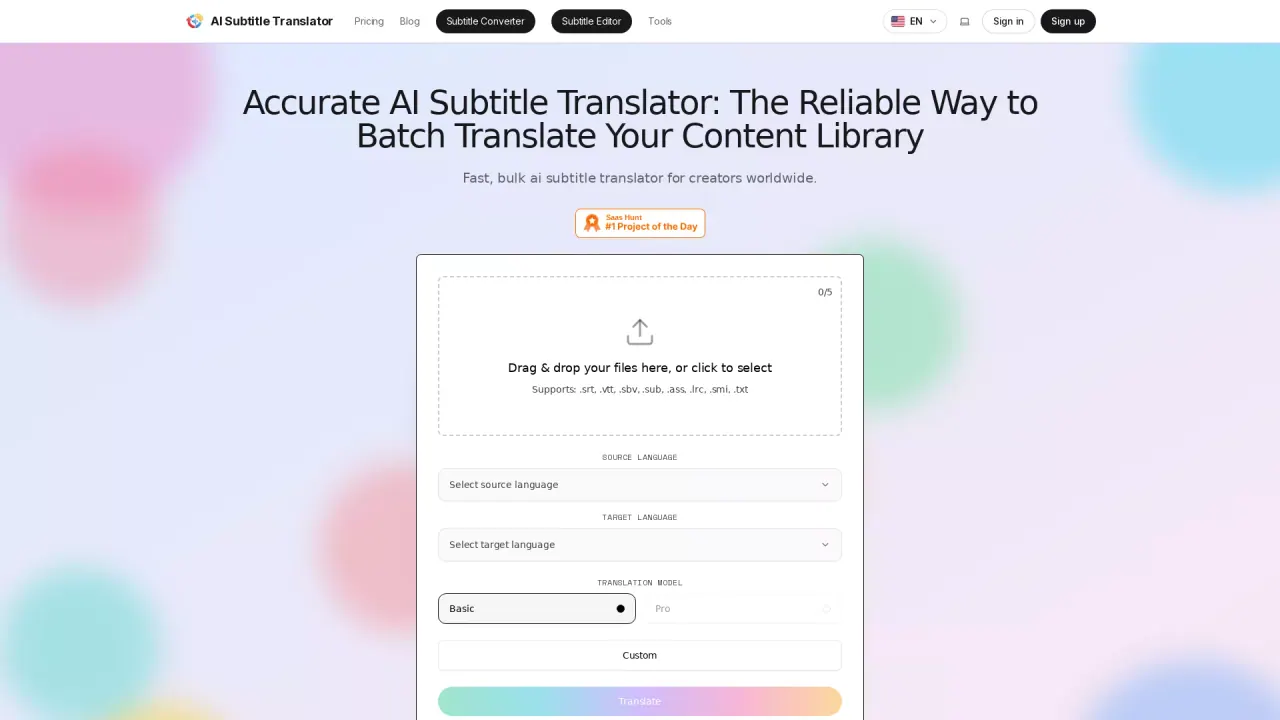 LanguageSubtitleTranslator screenshot