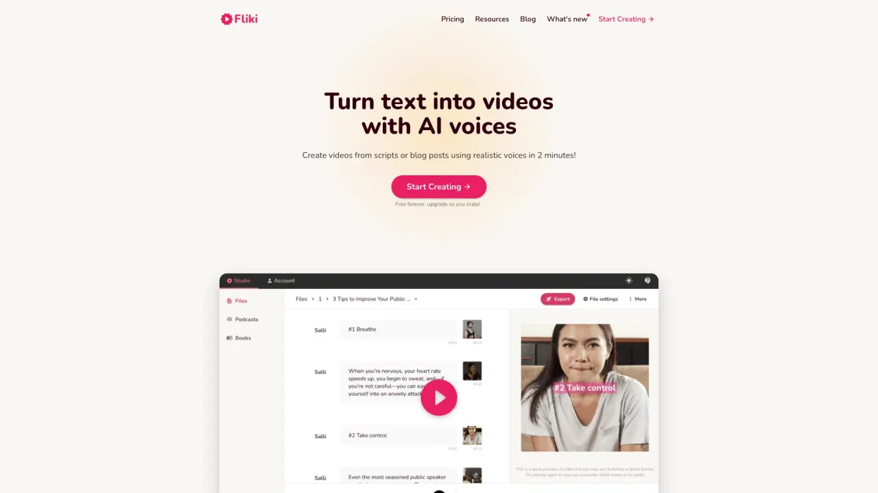 Fliki screenshot