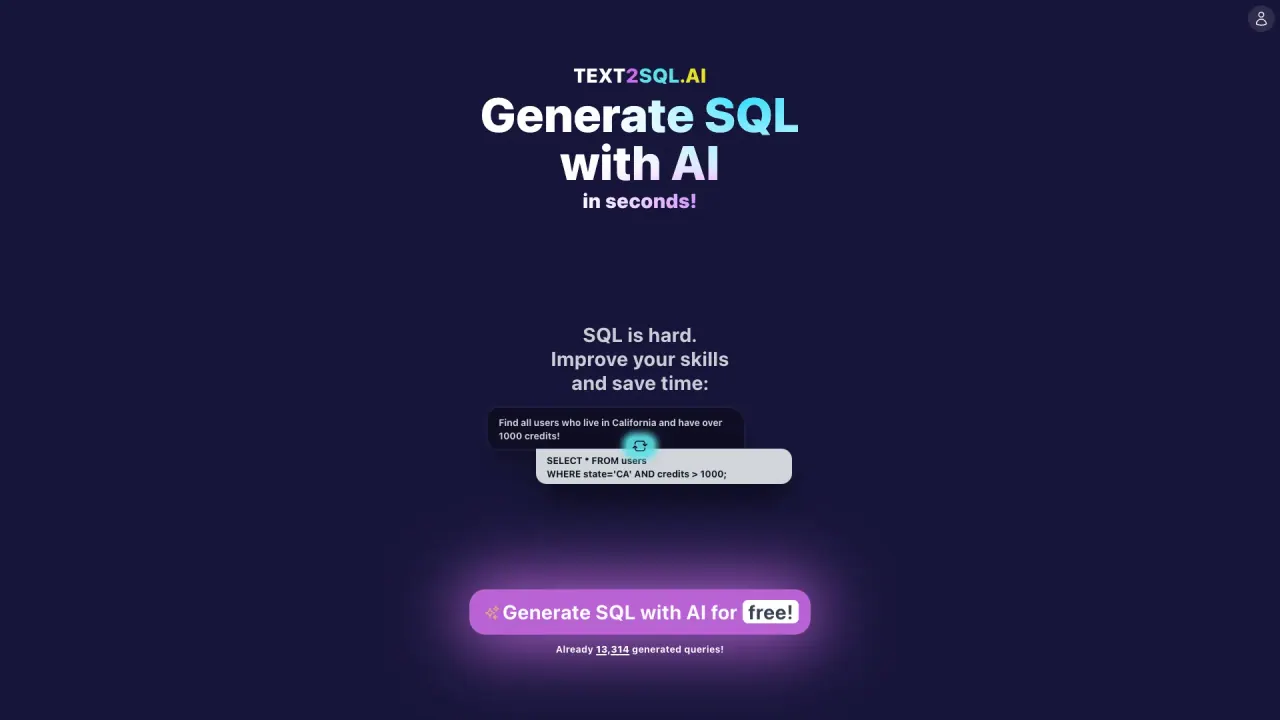 Text2SQL screenshot