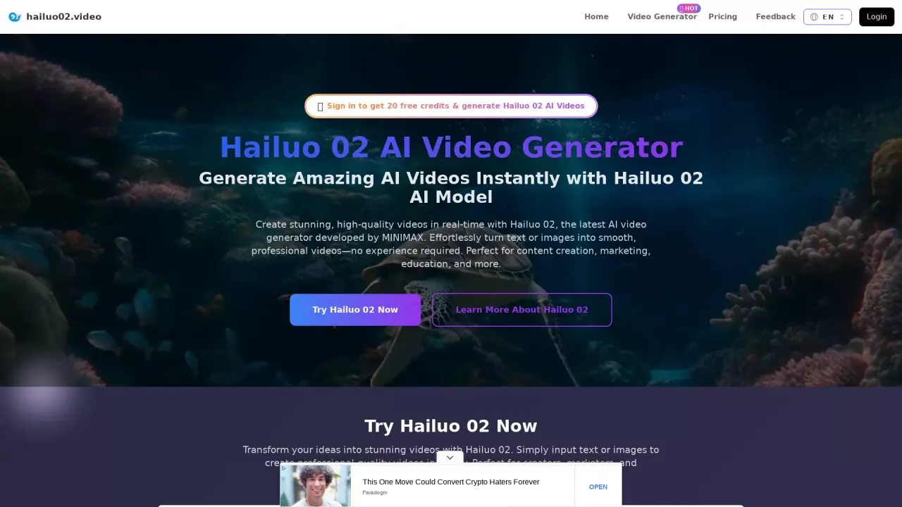 Hailuo AI Video Generator screenshot