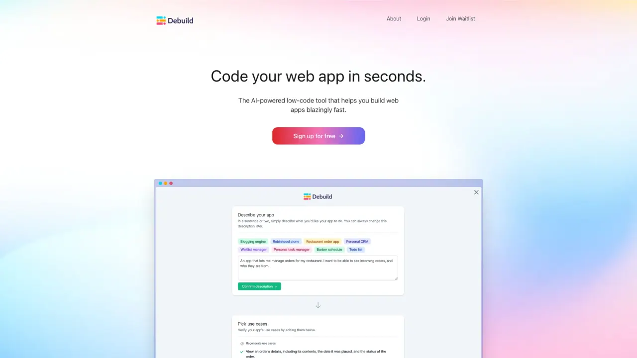 Debuild screenshot