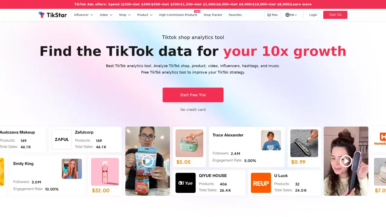 Tikstar screenshot