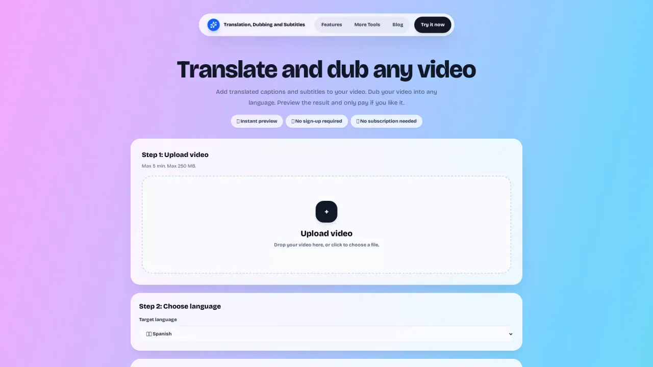 TranslateDub screenshot