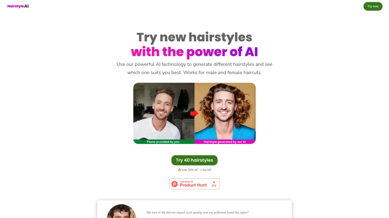 HairstyleAI screenshot