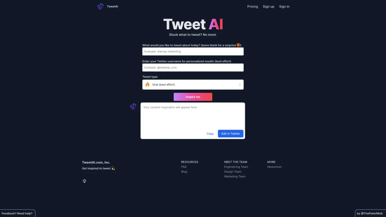TweetAI screenshot