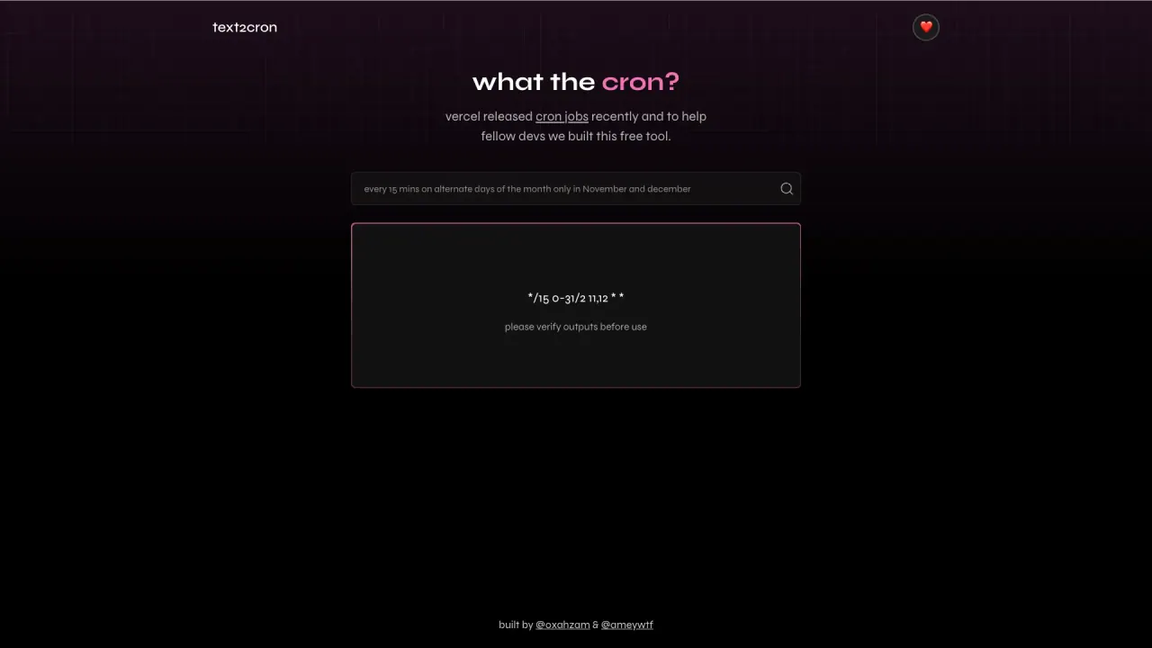 TextToCron screenshot