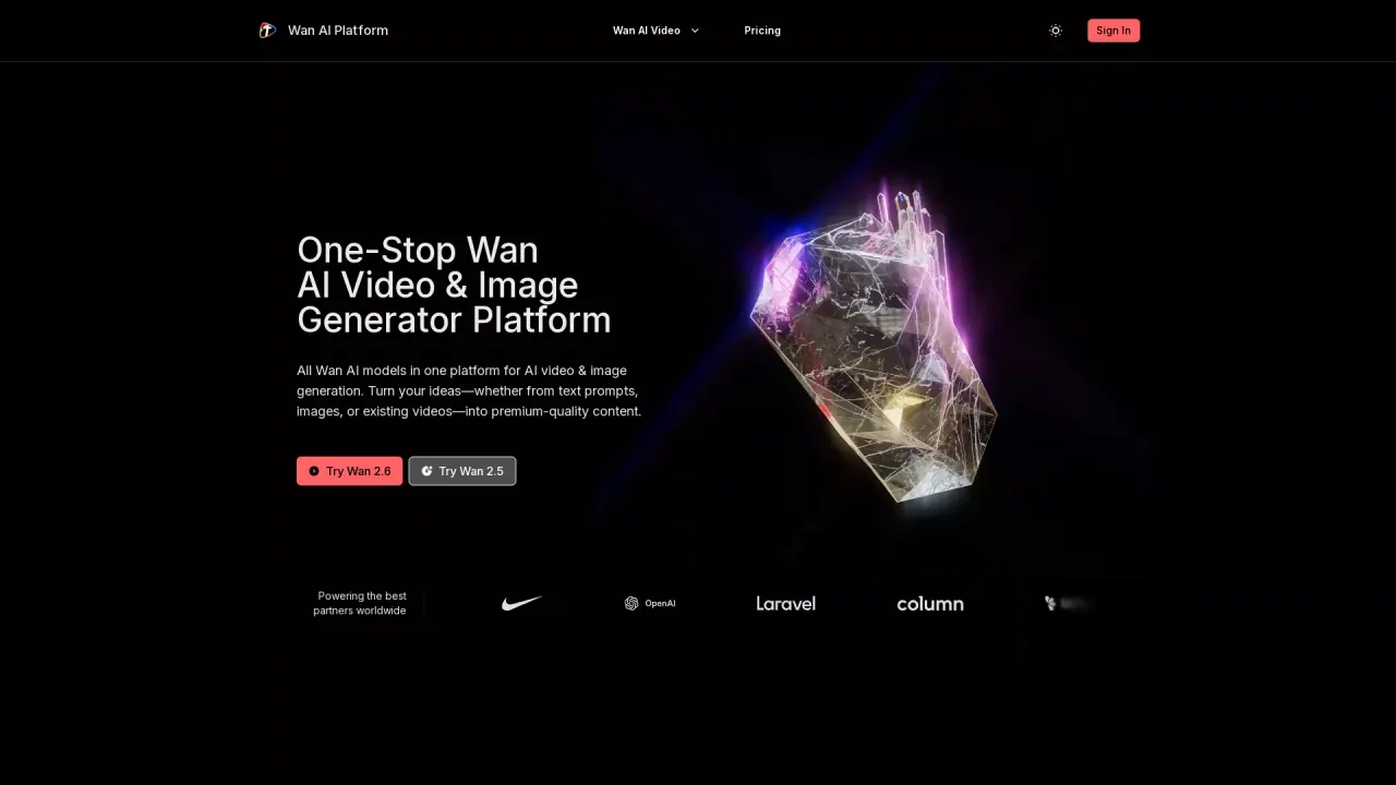 Wan AI Portfolio screenshot