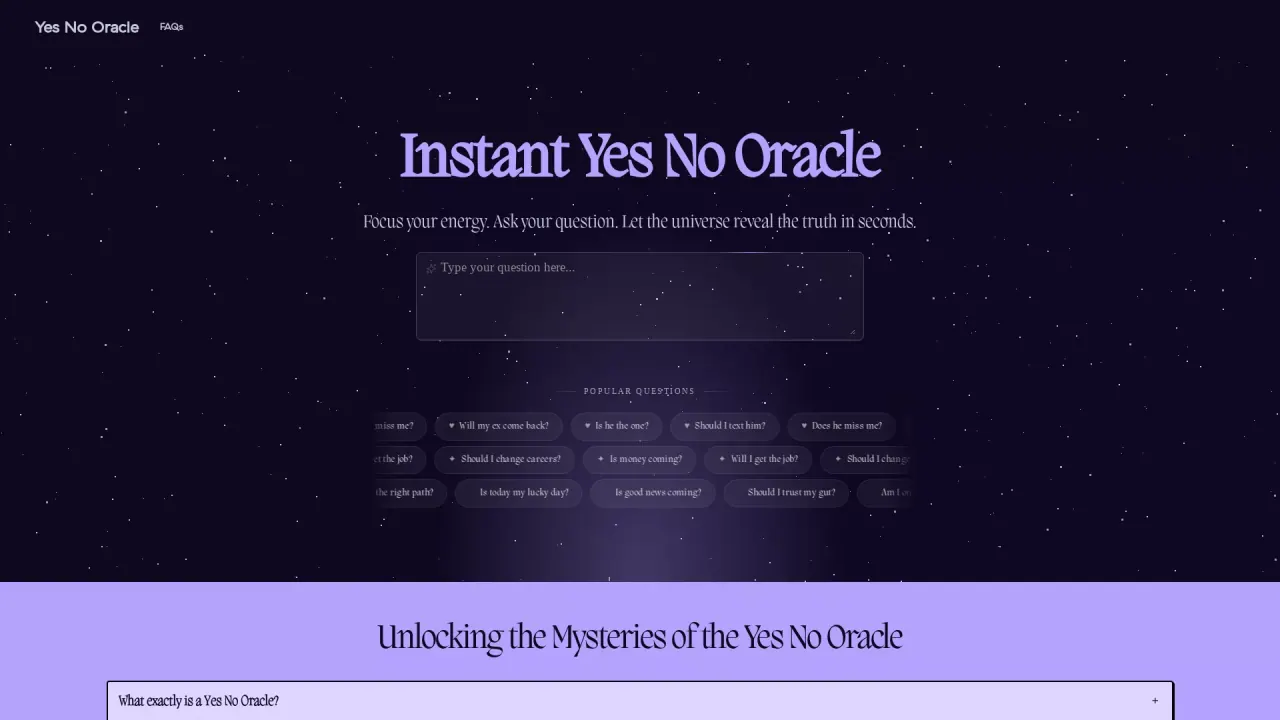 YesNoOracle screenshot