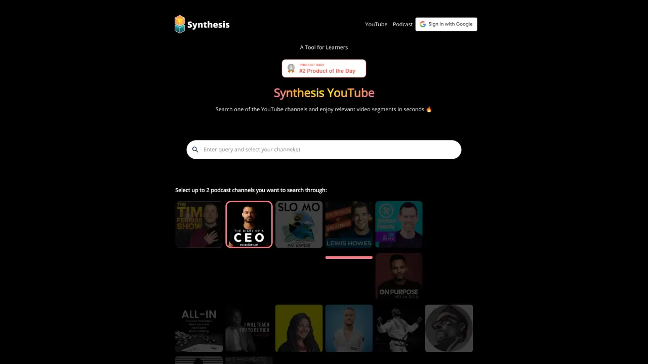 Synthesis Youtube screenshot