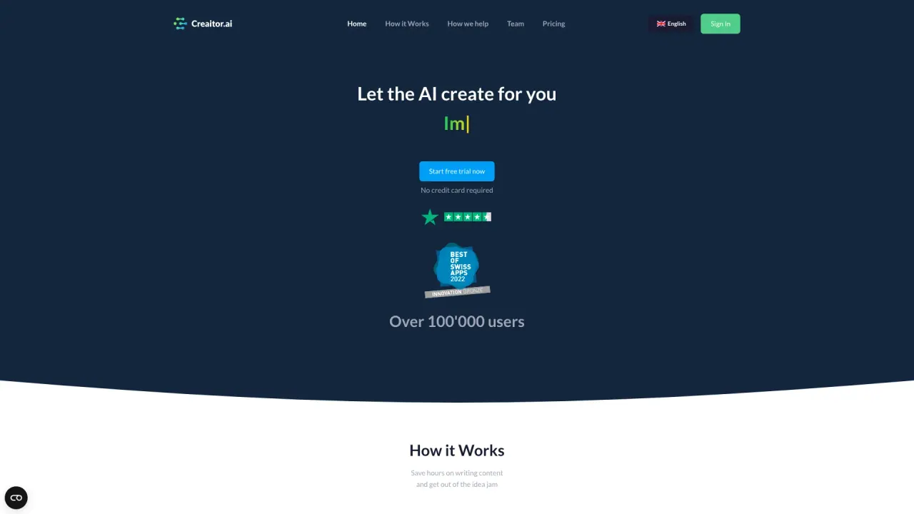 Creaitor screenshot