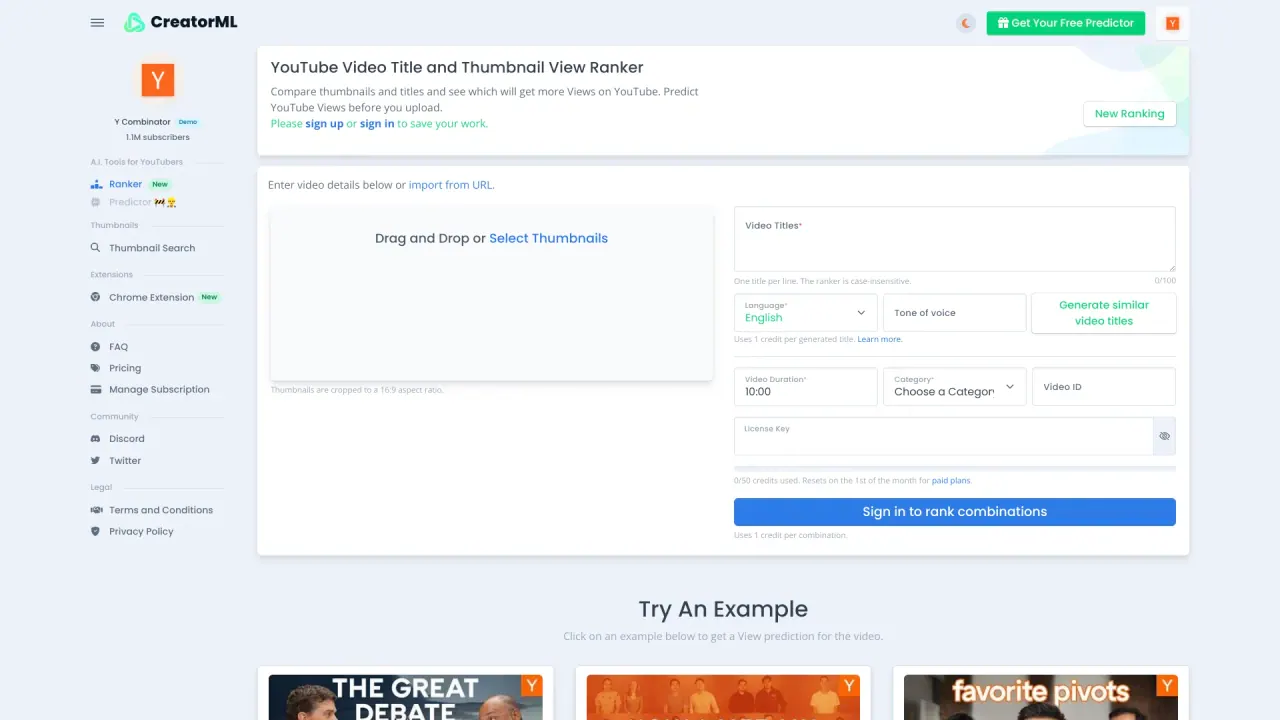 CreatorML screenshot