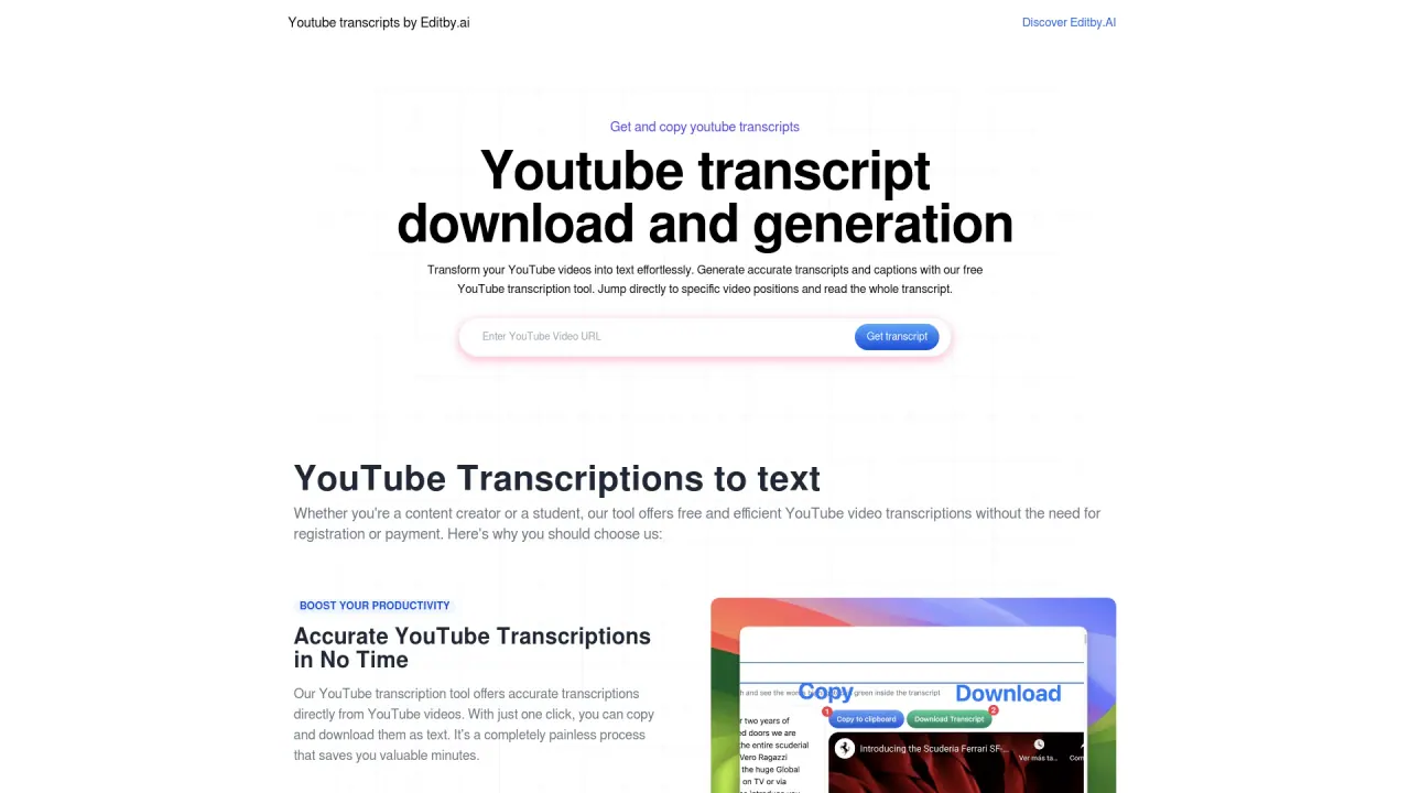 TranscriptDownload screenshot